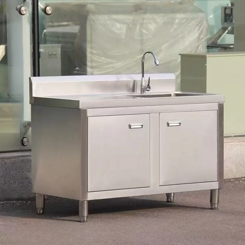 Commercial Kitchen Worktops - อ่างล้างจานสแตนเลสหนาพิเศษ สำหรับใช้ในครัวเรือนและเชิงพาณิชย์ พร้อมตู้และเคาน์เตอร์ในตัว อ่างล้างจานสแตนเลส อ่างล้างจานในครัว