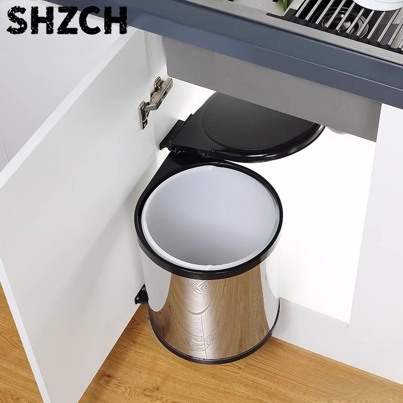 Commercial Kitchen Bin - ถังขยะแบบดึงออกได้พรีเมียม สแตนเลส สำหรับระบบครัว พร้อมอ่างล้างจานในตัว ที่เก็บของแบบซ่อน ป้องกันน้ำรั่วซึม