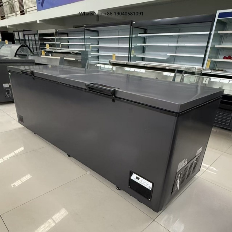 Commercial Chest Freezer - ตู้แช่แข็งแบบแนวนอน ประตูคู่ ขนาดใหญ่ เหมาะสำหรับใช้ในบ้านและซูเปอร์มาร์เก็ต สำหรับเก็บเนื้อสัตว์