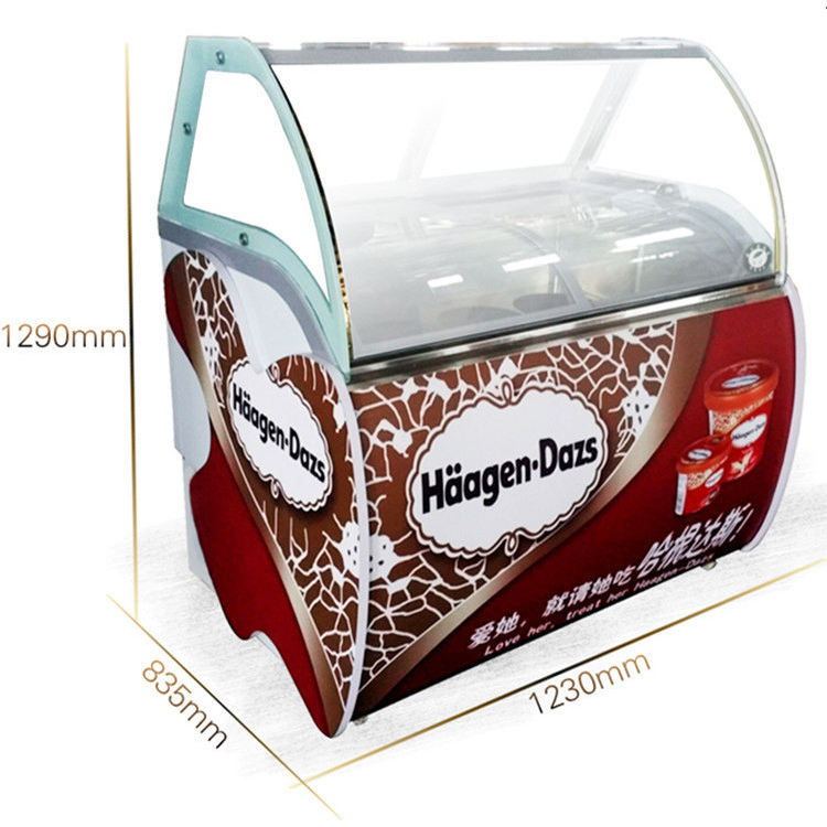 Commercial Chest Freezer - ตู้แช่ไอศกรีมแบบโชว์ QDMECH สำหรับไอศกรีมแบบแข็ง