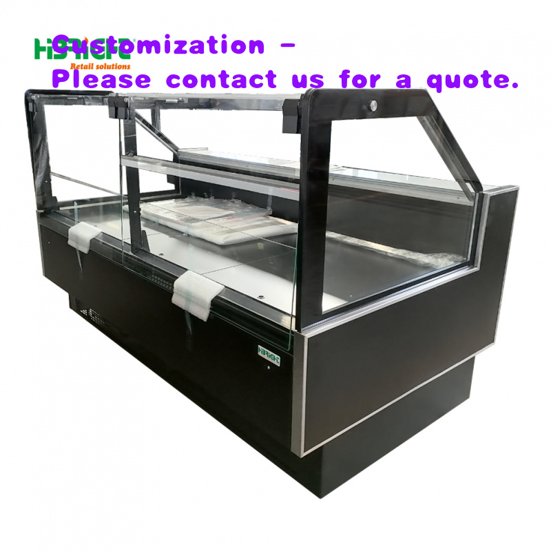 Commercial Chest Freezer - ตู้แช่แข็งแบบโค้งสำหรับซุปเปอร์มาร์เก็ต พร้อมฝาครอบกระจกและช่องแช่อาหารแบบรวม