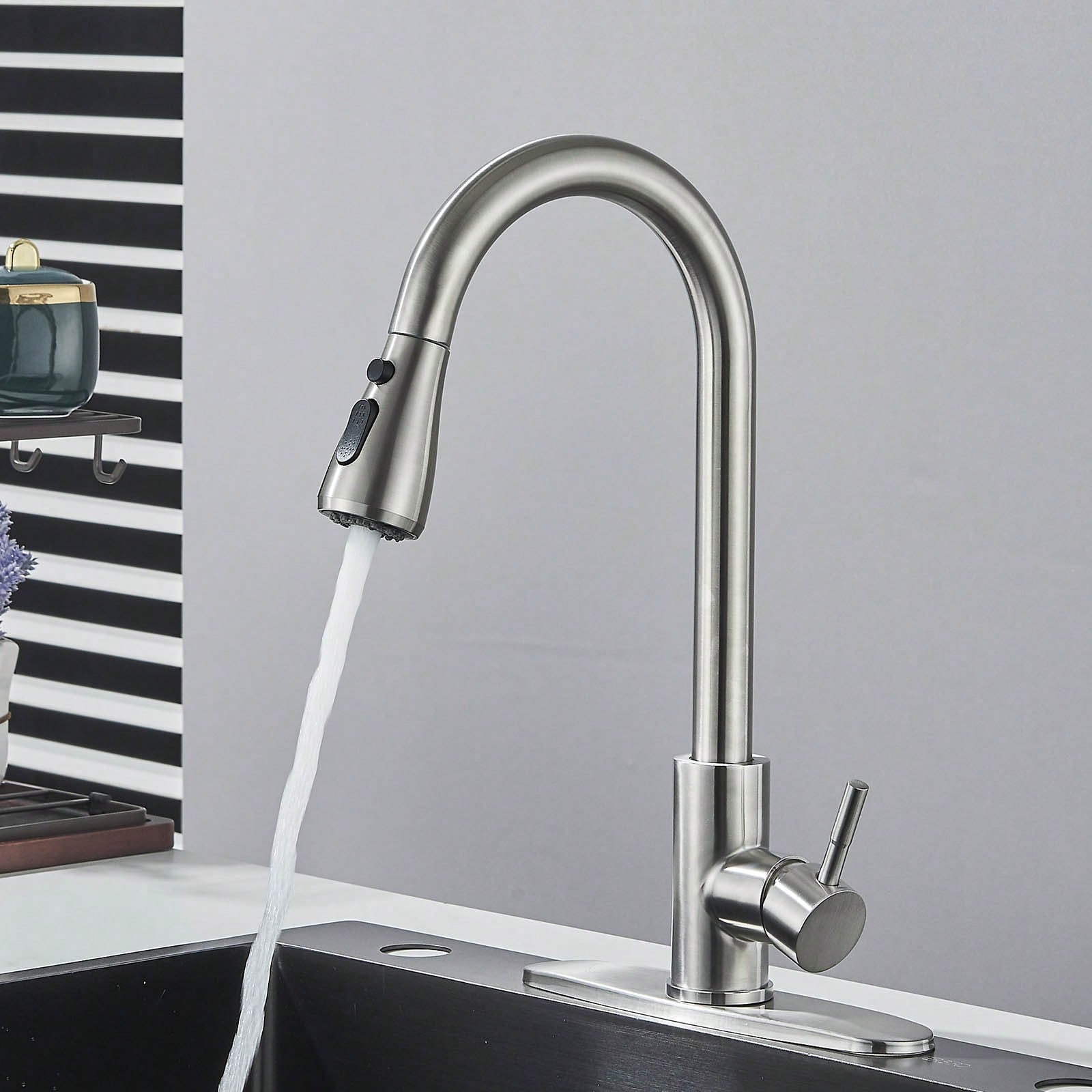 ก๊อกน้ำห้องครัวพร้อมหัวฉีดดึงล - Commercial Kitchen And Bar บทวิจารณ์และราคา