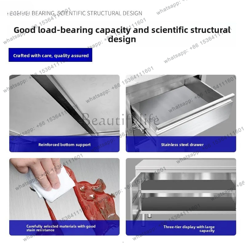 ตู้ครัวสแตนเลสแบบมืออาชีพพร้อม - Commercial Kitchen Worktops บทวิจารณ์และราคา